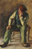 Fisherman and rescuer Lars Gaihede sitting on a chair by 
																			Michael Ancher