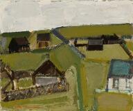 Landscape with houses by 
																			Jack Kampman