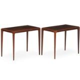 A pair of side tables of rosewood by 
																			 CFC Silkeborg (Co.)