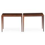 A pair of side tables of rosewood by 
																			 CFC Silkeborg (Co.)