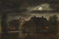 'Aftenstemning' View of a farm, evening by 
																			David Monies