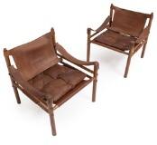 'Scirocco' A pair of rosewood easy chairs by 
																			Arne Norell