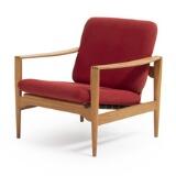 'EK' Easy chair with solid oak frame by 
																			Illum Wikkelso