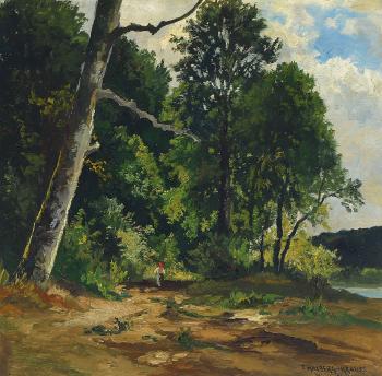 Walker at the edge of the forest by 
																			Fritz Halberg-Krauss