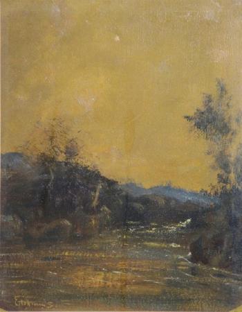 River landscape by 
																	Louis M Eilshemius