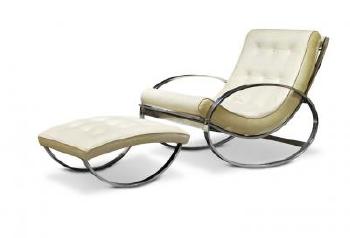 An Ellipse Rocking Chair and Ottoman by 
																	Renato Zevi