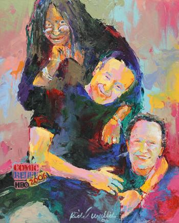 Original Painting, Depicting Whoopi Goldberg, Robin Williams, And Billy Crystal by 
																	Richard Wallich