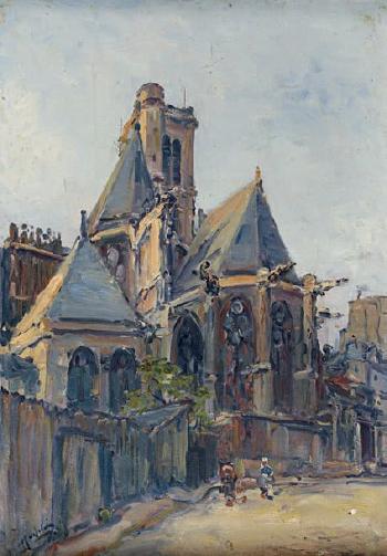 Abside d’une église by 
																	Gustave Madelain