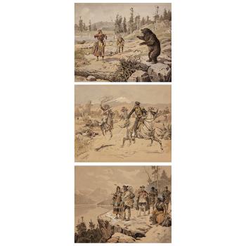 Les Pionniers (1); La Chasse À L’ours (2); La Cavalcade (3) by 
																	Henry Ganier-Tanconville