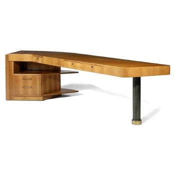 A Large Ash Veneer Desk by 
																	Michel Roux-Spitz