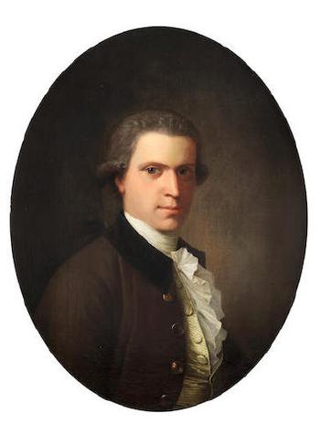 Portrait of a Gentleman Bust-length in a Brown Coat by 
																			Jens Juel