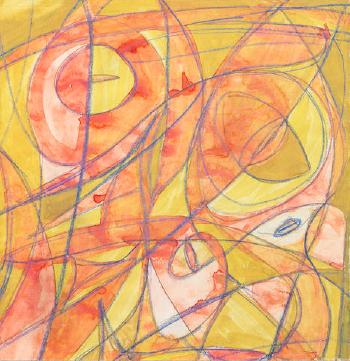 Abstract Composition In Yellow by 
																	Fahr-El-Nissa Zeid