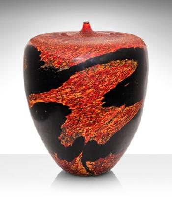 A Unique 'Colata Di Lava' Vase by 
																	Yoichi Ohira