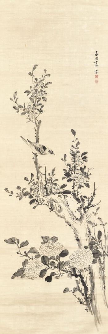 Bird on Flowering Branch by 
																	 Fang Ji