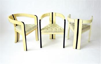 Three rare chairs by 
																	Aldo Tura