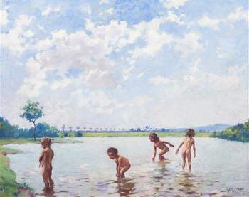 Bathing Children by 
																	Gustav Mally
