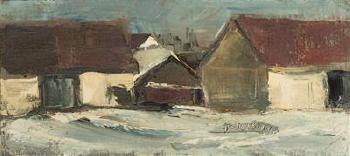 Barns in Winter by 
																	Emanuel Famira