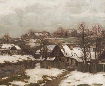 Winter in the Village by 
																	Otakar Hurka