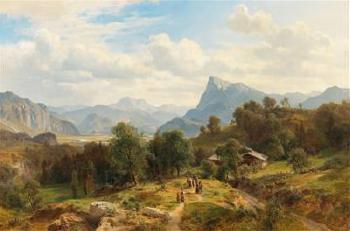 View of the Alps from Maienfeld in Graubünden towards Liechtenstein by 
																			Ludwig Halauska