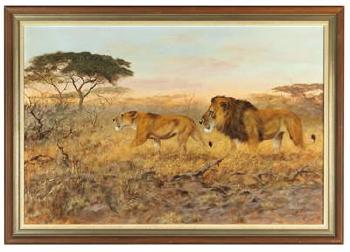 Stalking Lions by 
																			George Majewicz