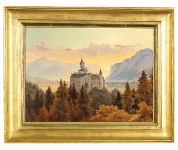 View of Schloss Ambras near Innsbruck by 
																			Edmund von Worndle