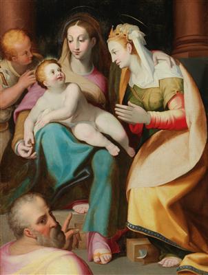 The Mystical Marriage of Saint Catherine by 
																			Lorenzo Sabbatini