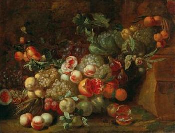 Still life of fruit by 
																			Abraham Brueghel