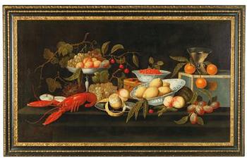 Fruit still life with a lobster by 
																			 Pseudo Simons