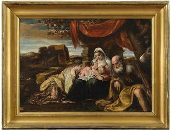 The Mystic Marriage of Saint Catherine by 
																			Jacopo Bassano