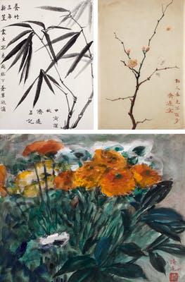 Bamboo; Plum; Chrysanthemum by 
																	 Wang Jiyuan