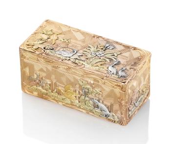 A German Vari-color Gold Snuff-Box by 
																	 Hanau