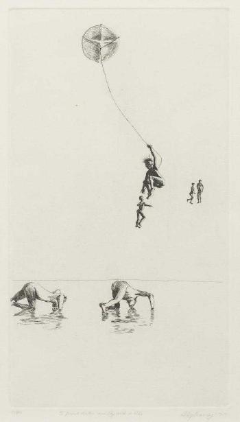 To drink water and fly with a kite, 1970 by 
																			Kelly Fearing