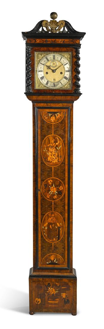 An Oyster And Marquetry Month-Going Longcase Clock by 
																	Thomas Tompion
