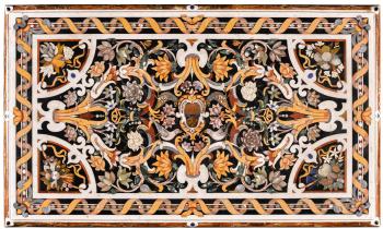 A South Italian mother-of-pearl, rock crystal, aventurine, marble and pietre dure inlaid top by 
																	Cosimo Fanzago
