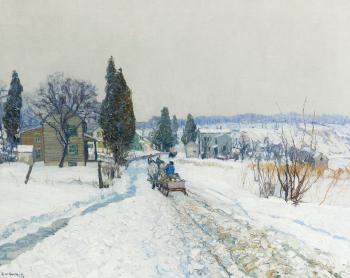 Sleighing by 
																	Edward Redfield