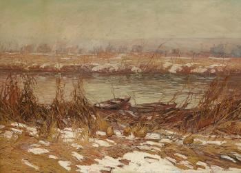 On the River Bank by 
																	Edward Redfield