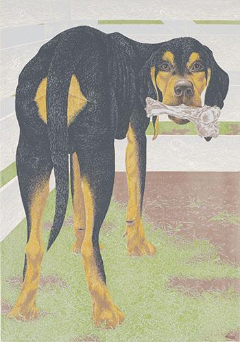 Dog with Bone by 
																			Alex Colville