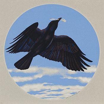 Crow with Silver Spoon by 
																			Alex Colville