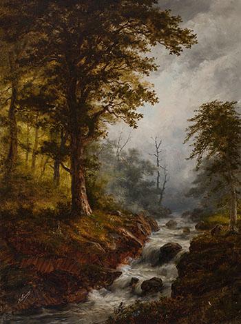 River in Forest by 
																			Alexander Francois Loemans