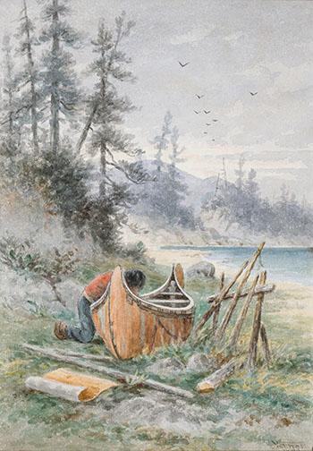 Making a Canoe by 
																			Frederick Arthur Verner