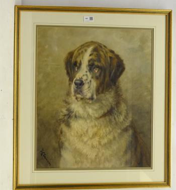 Portrait of a St. Bernard Dog by 
																			Frances C Fairman