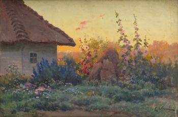 Malwy w wiejskim ogrodzie by 
																			Eugeniusz Wrzeszcz