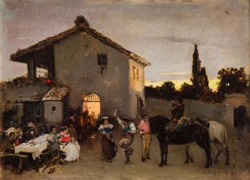 In the front of Italian tavern by 
																			Wilhelm Kotarbinsky