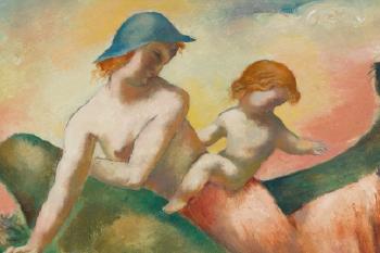 A woman with a child, circa 1925 by 
																			Eugene Zak