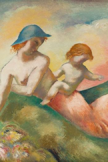 A woman with a child, circa 1925 by 
																			Eugene Zak