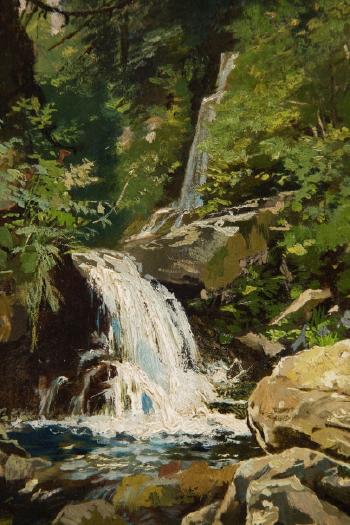 Forest głusza with a waterfall (Waterfall Żonki)
 by 
																			Seweryn  Leopold Obst 