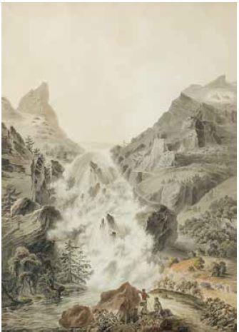 Cascade de la …Montagne...Frère by 
																	Johann Georg Volmar
