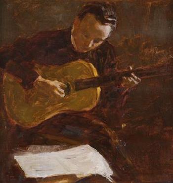Gitarrenspieler by 
																			Wilhelm Dachauer