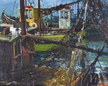 Fishing Boats, Ardglass Harbour by 
																	Gerald Walby