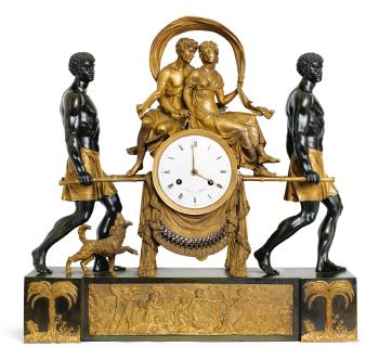 A Gilt-bronze and Patinated-bronze Clock, Consulat by 
																	Pierre Philippe Thomire